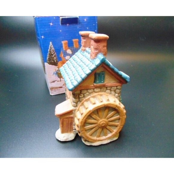 Vtg. 1995 Christmas Village Home Town America Collection Porcelain Grain Mill - Picture 5 of 7
